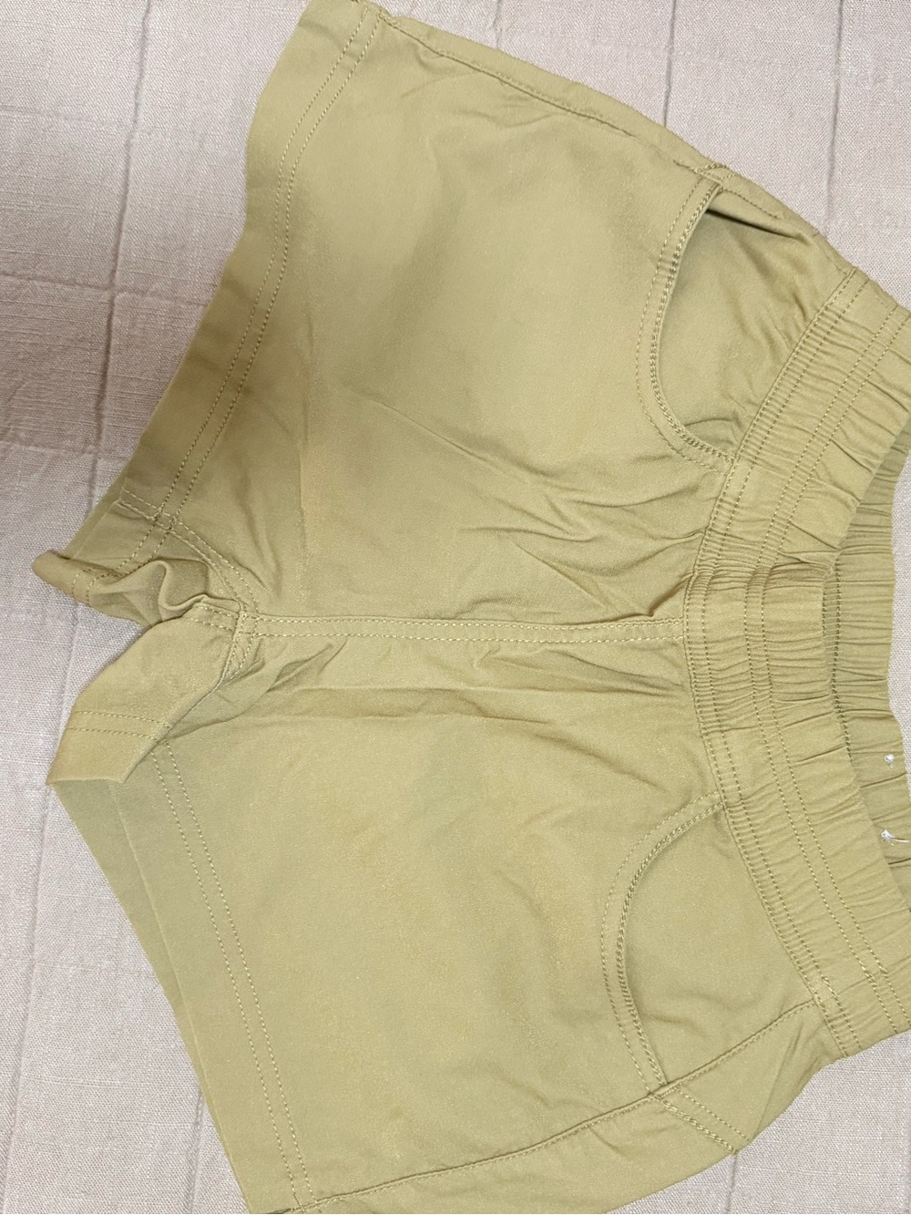 Prana Olive Green Athletic Shorts with Elastic Waist